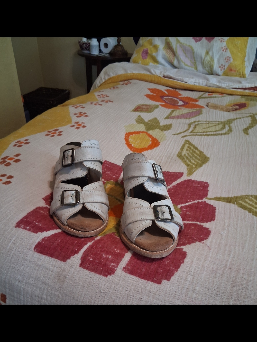 0Freebird Caprice White Leather Slide Sandals